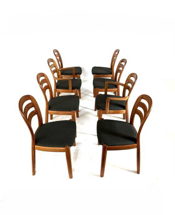 Image 1 of 8 sedie da pranzo Koefoeds Hornslet anni '80 restaurate