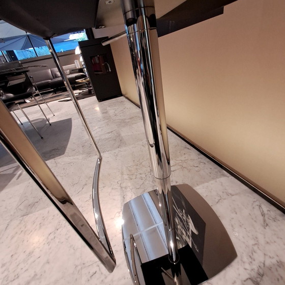 Image 1 of Sgabello da bar Draenert Nobile in pelle nera regolabile