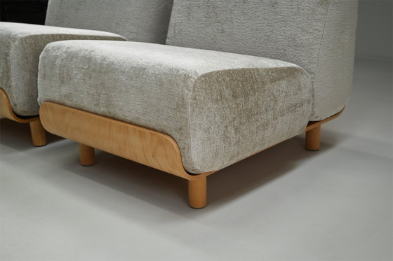 Image 1 of Set van 2 multiplex loungestoelen, jaren 70, Nederland.