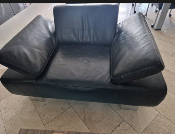 Montel Sessel, Chaise longue, Leder, Schwarz (Foto 3 von 6)