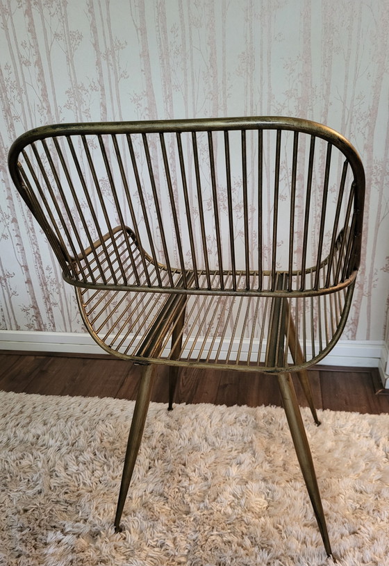 Image 1 of PTMD stoel Wire in koper met armleuning