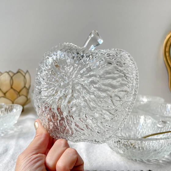 Set Dessert Vintage en Verre Pomme – 1 Grand Bol + 5 Petits Bols – Glass, Retro (photo 9 of 11)