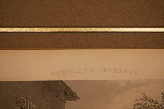 Image 1 of Antique engraving - Tyrolean Peasants by A. Payne after Quaglio the Younger