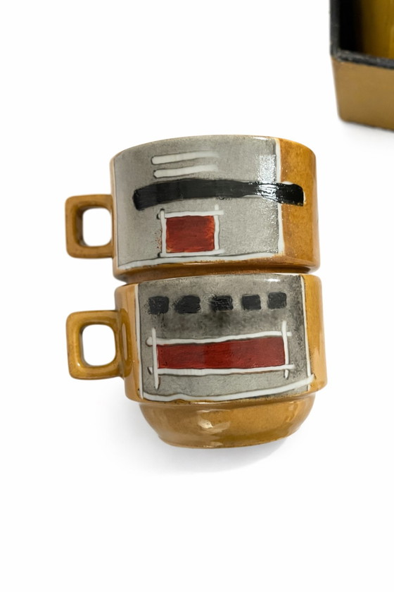 Image 1 of Porzellan-Kaffeeservice für 6 Personen, hergestellt von Schmidt, Designer MP Piatti, Brasilien, 1970er Jahre, neu