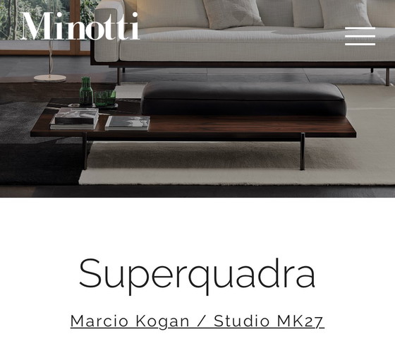 Image 1 of Minotti Superquadra Palisander & Leather Coffeetable/ Bench