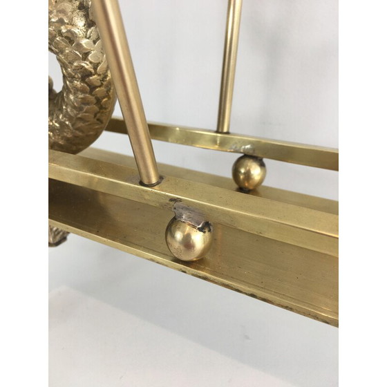 Image 1 of Vintage Neoclassical Brass magazine rack for Maison Jansen, 1940