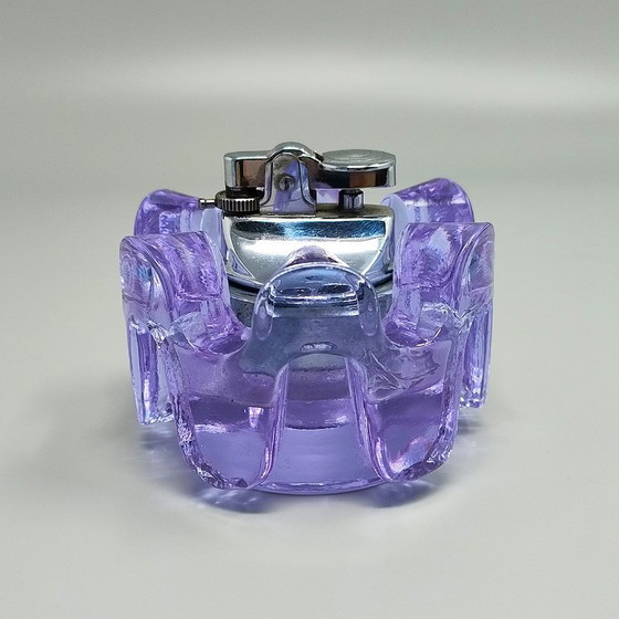 Image 1 of Schitterende paarse rookset uit de jaren 70 van Antonio Imperatore, vervaardigd van Murano-glas. Gemaakt in Italië.