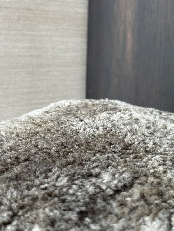 Image 1 of 2 x Luxury Reupholstered Ottens & Arndt Chairs - Natural Sheepskin & Green Velvet.