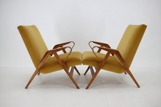 Image 1 of Sillones Mid Century, estructura de madera y tapizados, František Jirák, años 60-70, Checoslovaquia