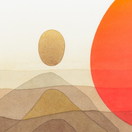 Image 1 of n.a.v. '69" Joost van Roojen (1928-2012). Aquarel op papier. Ingelijst