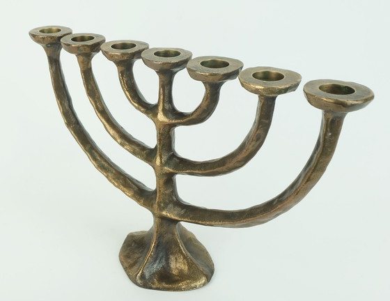 Image 1 of 1960er 70er Mid Century Brutalist Bronze Kandelaber für 7 Kerzen