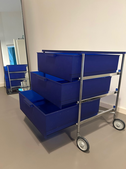 Kartell Mobil 3 Trolley Kobaltblauw