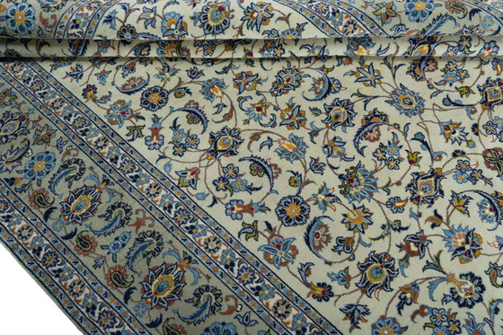 Image 1 of Tappeto orientale Kashan Cork firmato, annodato a mano - 310 x 225 cm - Verde pistacchio