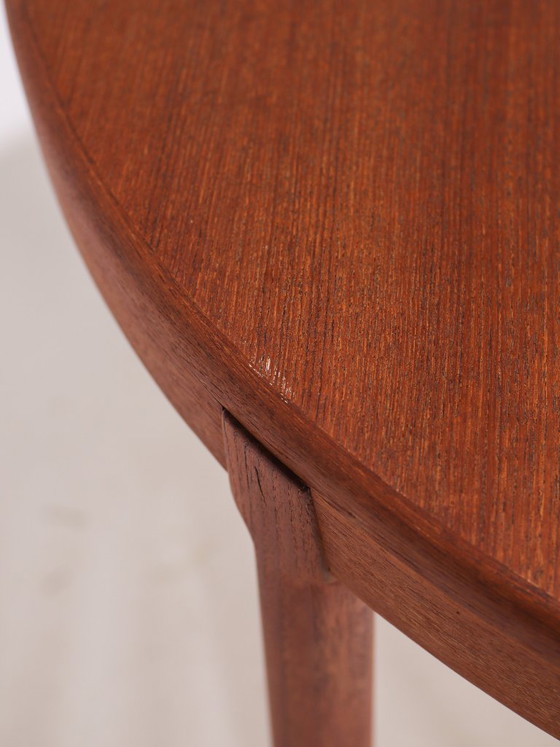 Image 1 of Uitschuifbare ronde eettafel teak Deens vintage jaren '60