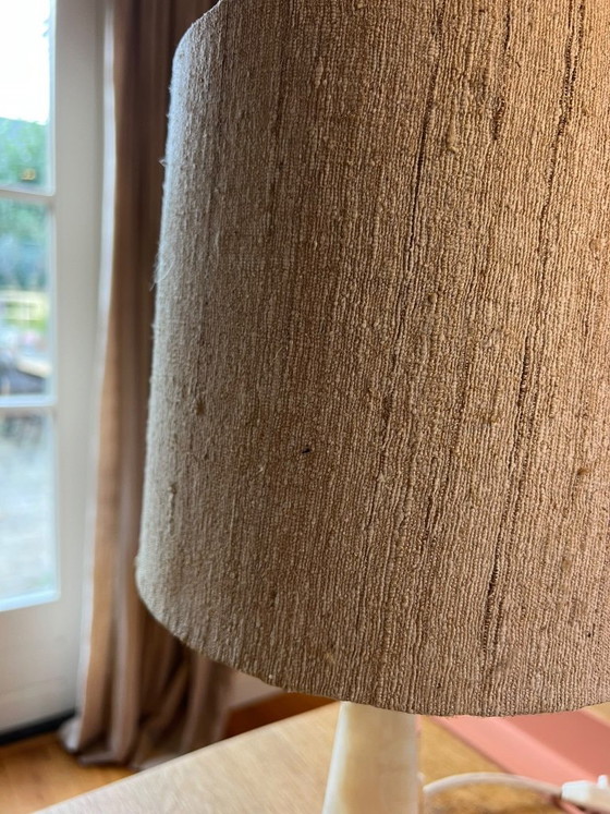 Lampe de Table Vintage Base Marbre Abat-jour Lin – Marble, Textile (photo 3 of 5)