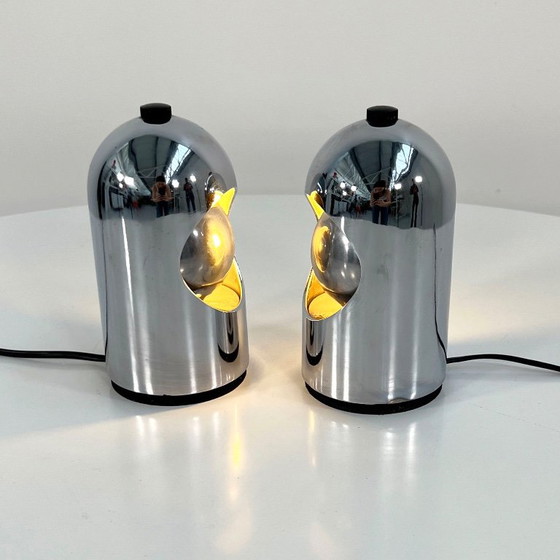 Pair of Chromed Table Lamps from ABM, 1960s – Metal, Plastic (photo 6 of 7)