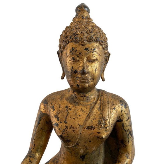 Estatua de Buda Mandalay birmana en bronce con dorado original – Lote 159 – Esculturas, Bronze (photo 8 of 11)