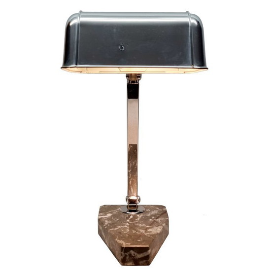 Image 1 of Lampe de bureau Art déco French Fare chromée