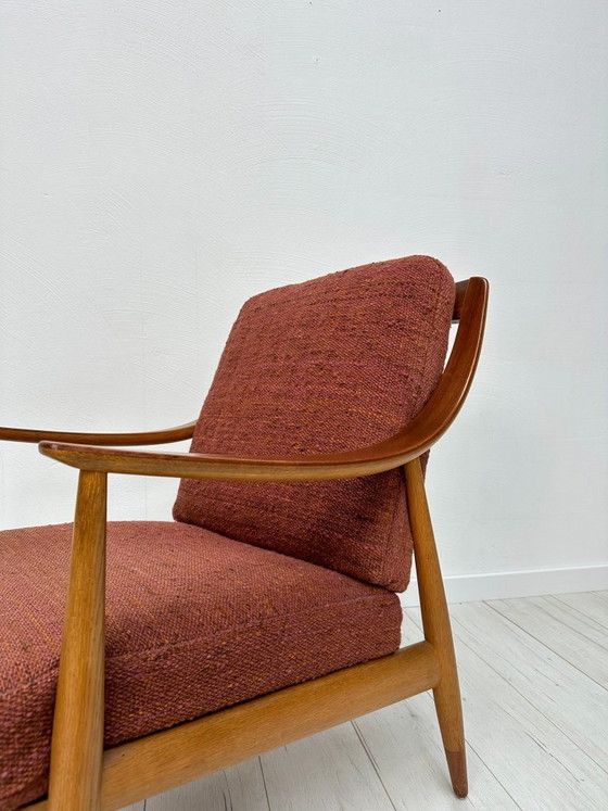Image 1 of Jaren 50 Deens Eiken Fauteuil FD 145 van Peter Hvidt & Orla Mølgaard-Nielsen voor Frankrijk & Daverkosen – Vintage Lounge Chair