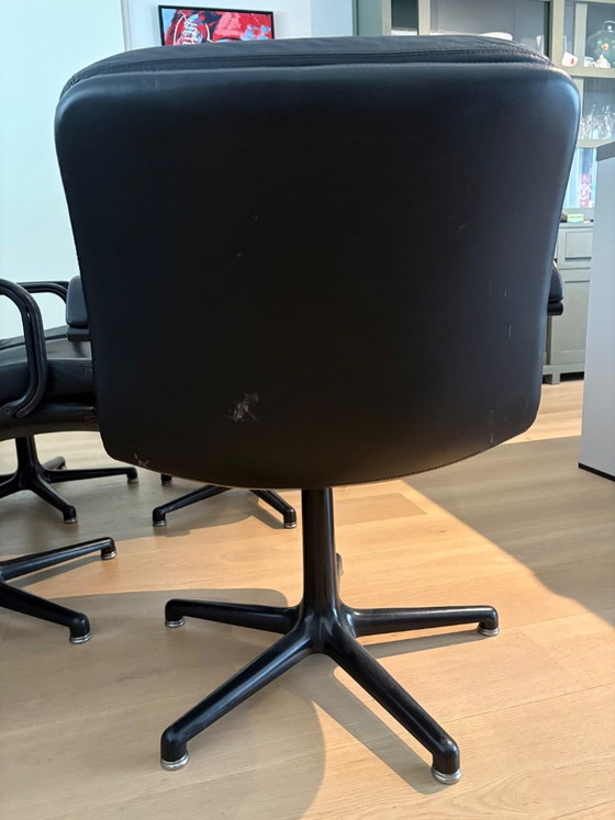 4 x Artifort F141 Swivel Armchair Geoffrey Harcourt – Leather (photo 12 of 16)