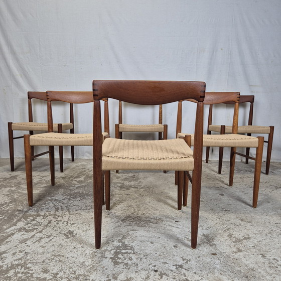 Image 1 of H.W. Klein, Bramin vintage Deense stoelen nieuw papercord