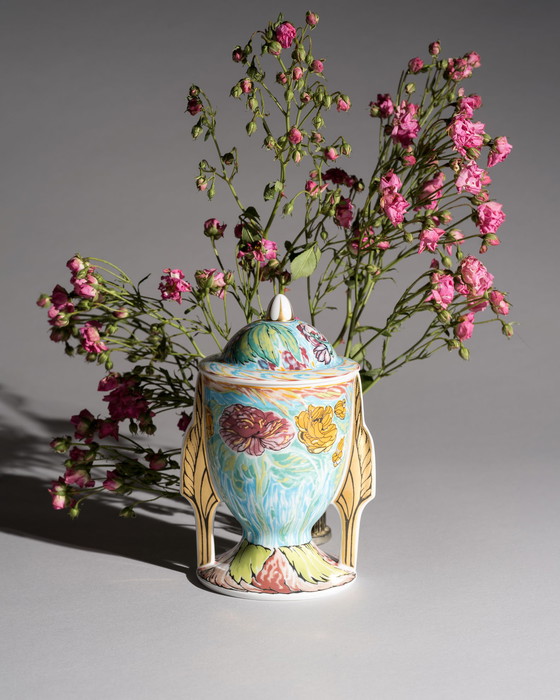 Image 1 of Rosenthal Künstler­tasse Nr. 28 Ernst Fuchs Sculptural Porcelain Cup with Cover