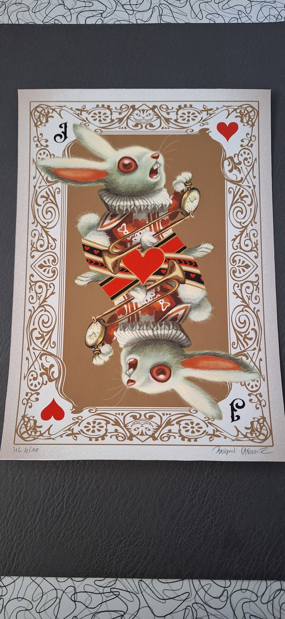 Image 1 of Signierter und nummerierter Kunstdruck von Benjamin Lacombe; Alice, das weiße Kaninchen