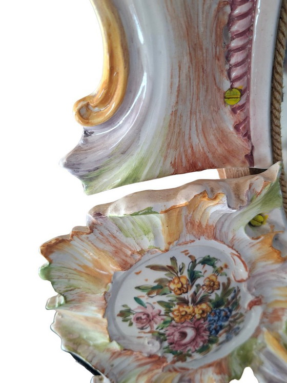 Image 1 of Magnificent Art Mirror in Polychrome Ceramic – Maria Pegoraro for Riccardo Capuzzo Bassano – 1950