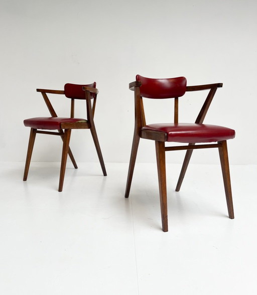 Rare set of Model 209 chairs (2) by Ligna Thonet, 1940's