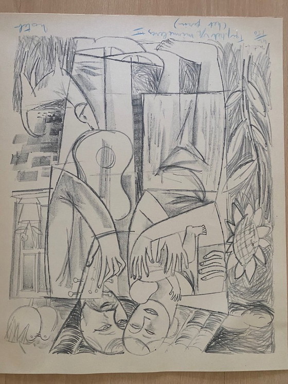 Image 1 of Marcel Notebaert - 8 black and white drawings of figures and scenes.