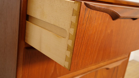 Image 1 of Vintage Deense Ladekast Teak 6 Lades 122 Cm