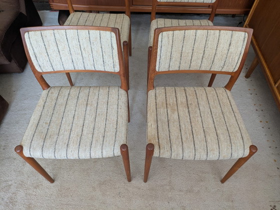 Image 1 of Vintage set van 4 Deense eetkamerstoelen, Niels Otto Møller, model 80