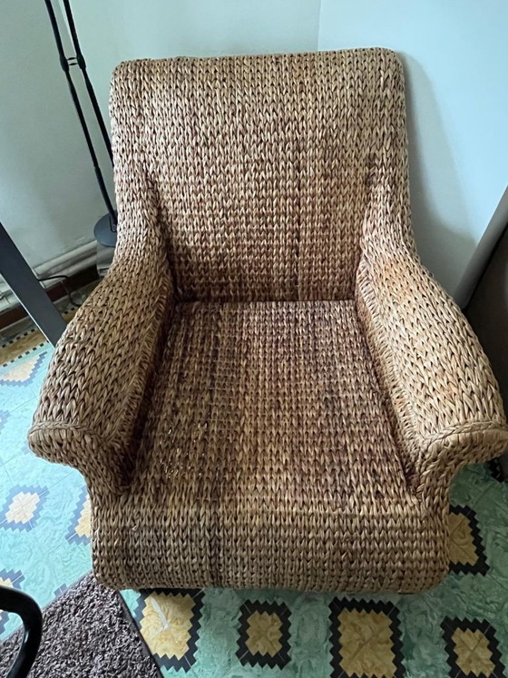 Image 1 of 2 poltrone in foglie di banano intrecciate, stile vintage anni '80/'90