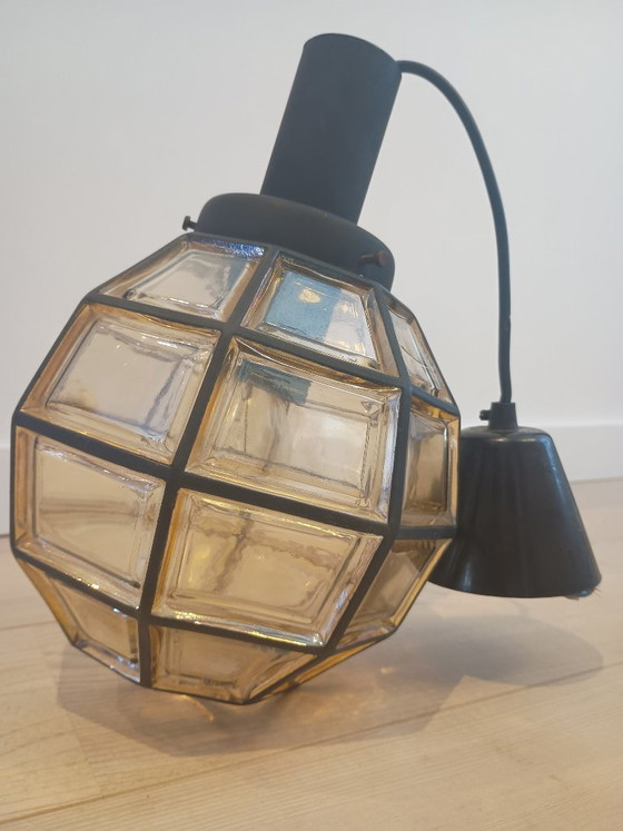 Designer Pendant Lamp Glashütte Limburg Amber Color Incl. Original Shade (photo 4 of 6)