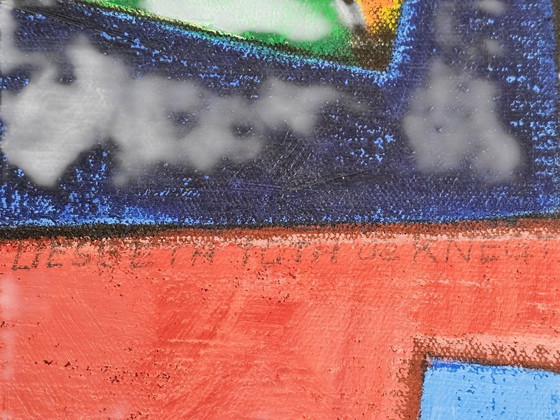 Image 1 of Liesbeth Tóth-de Knegt - 'Falling Castles in the Air' - canvas on wood - signed