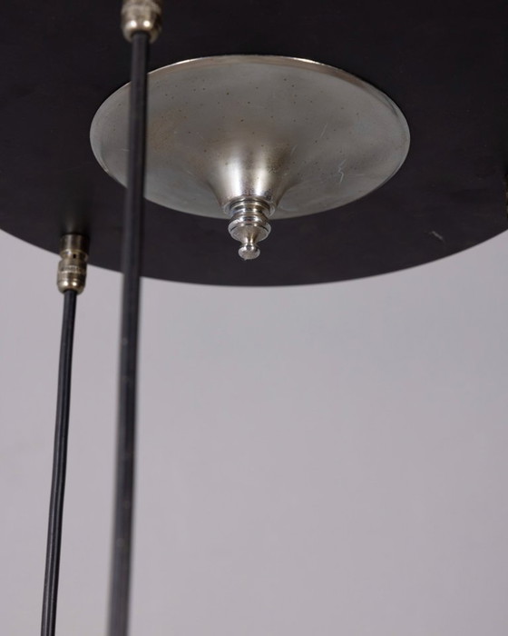 Image 1 of Vintage hanglamp uit de jaren 70 van metaal en kristal, Kinkeldey Design