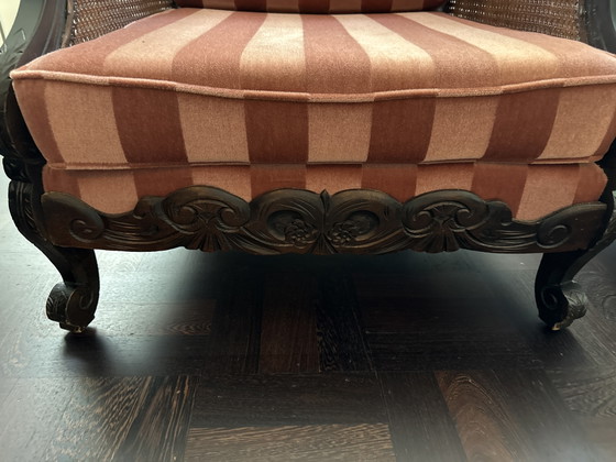 2 fauteuils Pander vintage restaurés – Rattan, Velvet (photo 6 of 8)