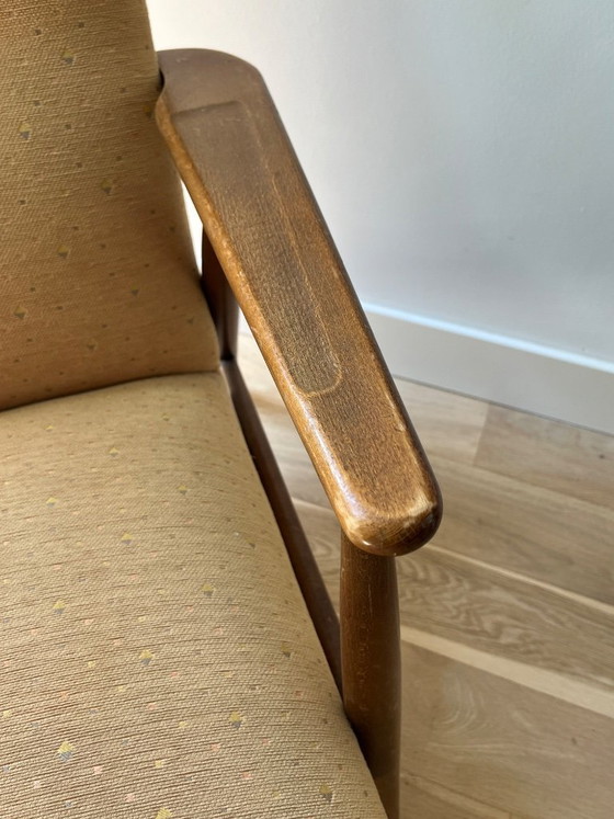 Image 1 of Set van 2 Vintage Pastoe Fauteuils - Gele Stof & Hout