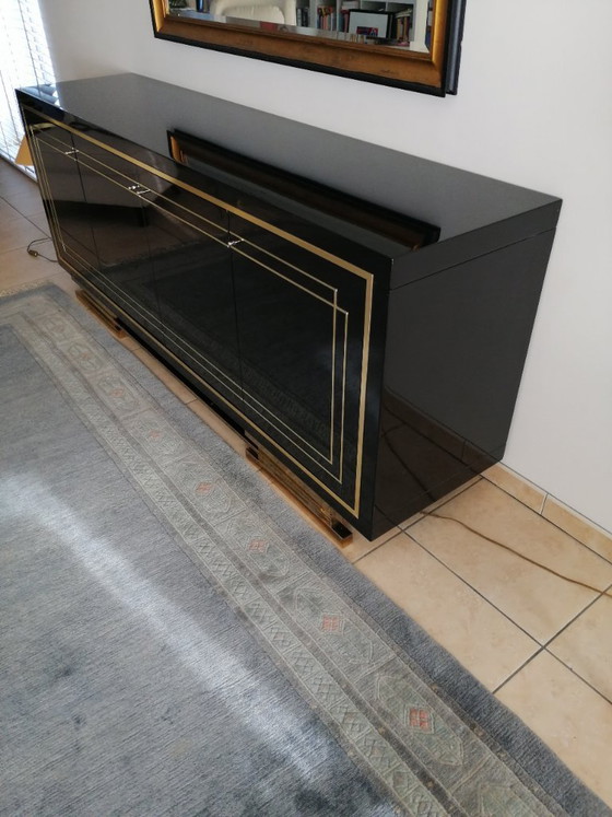 Image 1 of Credenza in lacca nera e ottone, Italia 1988-1989