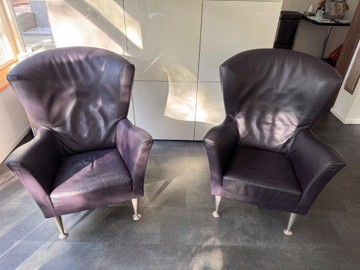 Fauteuils Montis en cuir, violet