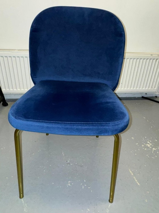 Image 1 of MADE.com - 4 dining chairs, velvet/gold