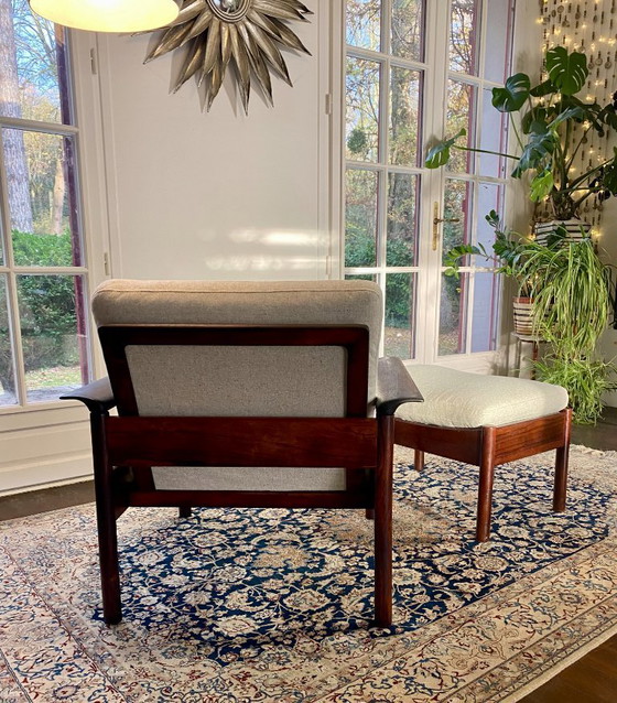 Image 1 of Fauteuil & Ottoman Hans Olsen – Vatne Møbler (Danemark, 1960s) Palissandre