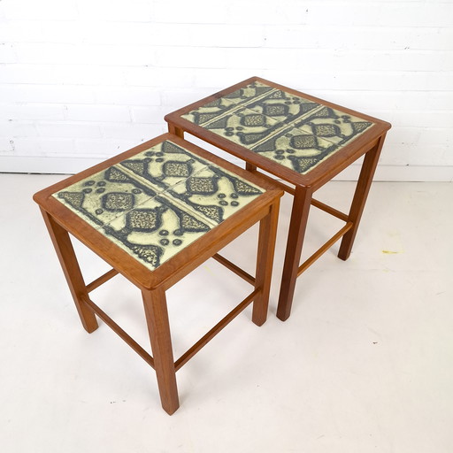 Vintage Brutalismus-Nistkasten aus Holz und Fliesen, dänisches Design aus den 1970er Jahren