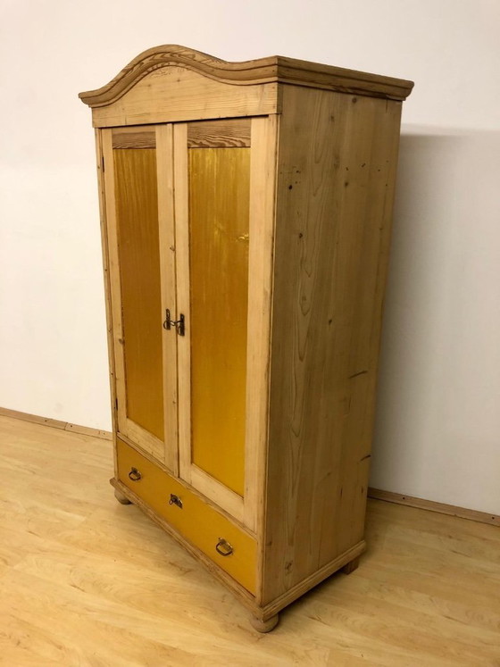 Image 1 of Antique farmhouse cupboard, country-style cupboard, softwood cupboard, Art Nouveau cupboard circa 1900