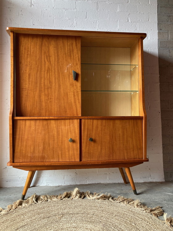 Image 1 of Buffet rétro vintage Mid Century, meuble haut, meuble de bar, vitrine d'exposition