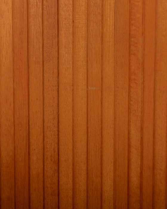 Image 1 of Vintage French Art Deco Pine Tambour Room Divider by Jomain Baumann for Baumann, 1930s