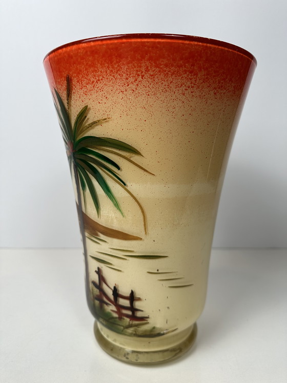 Image 1 of Handbeschilderde vaas - glas