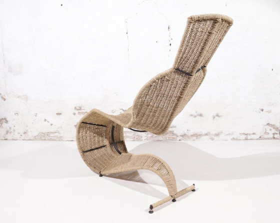 Image 1 of Tom Dixon ‘Speed’ lounge chair voor Space Design, 1990s – gevlochten touw & smeedijzer