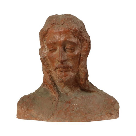 Image 1 of Buste abstrait en terre cuite du Christ