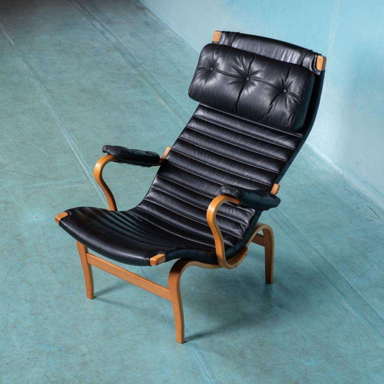 Image 1 of Design Lounge armchair & stool 70s Bruno Mathsson Pernilla